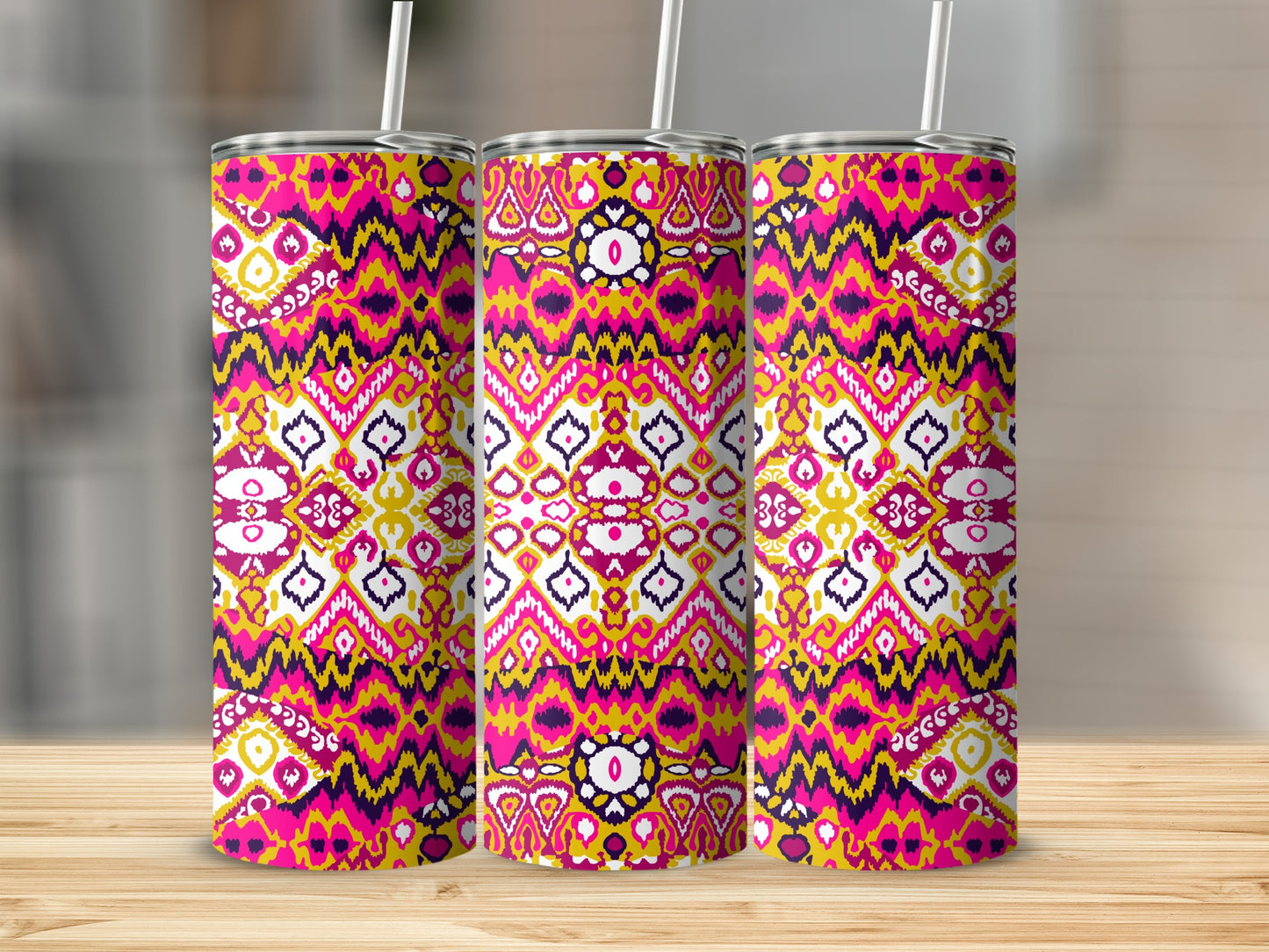 Vibrant Patterned Multi-Colored Insulated Tumbler