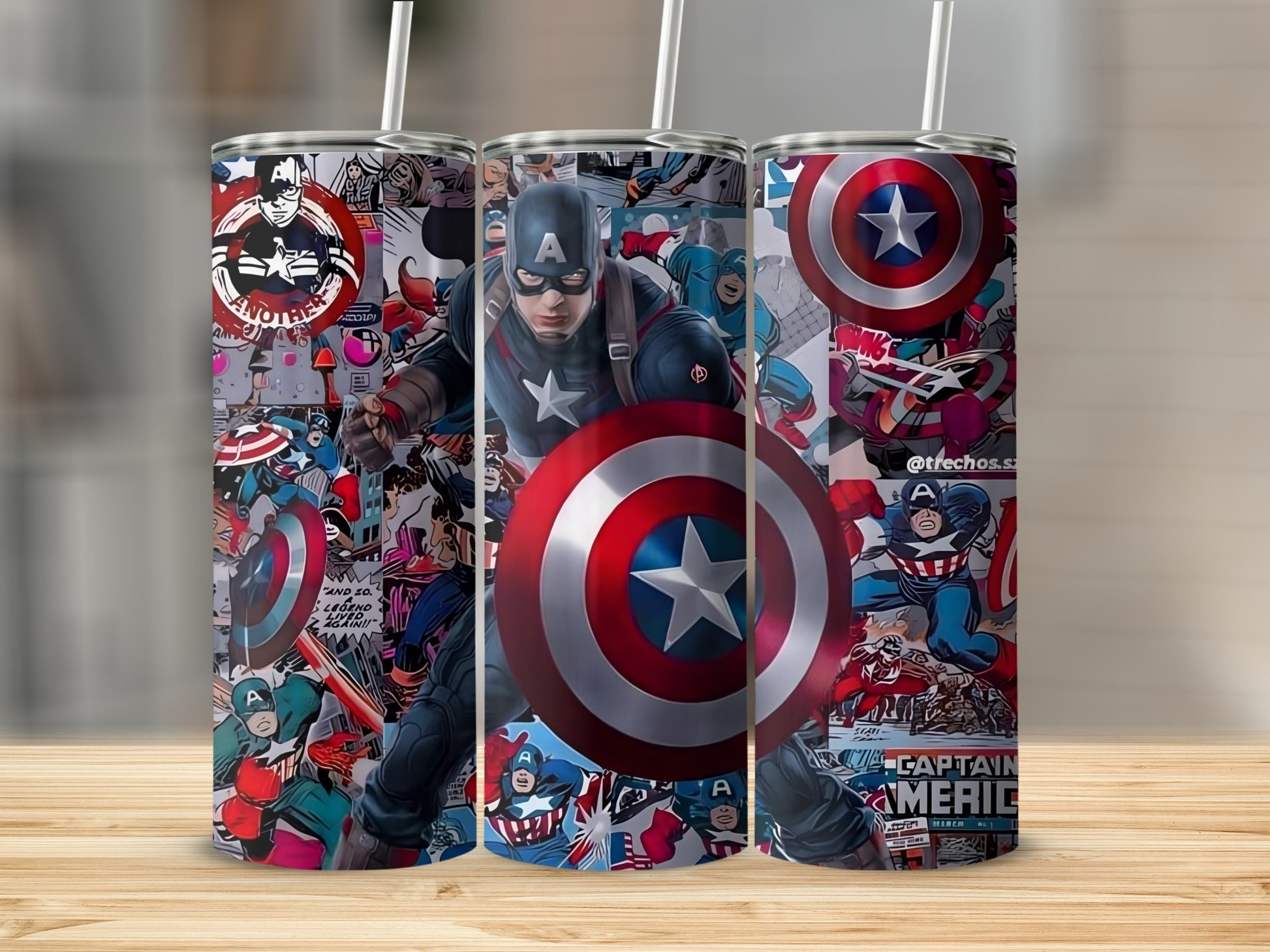 Captain America Marvel Superhero Art Tumbler