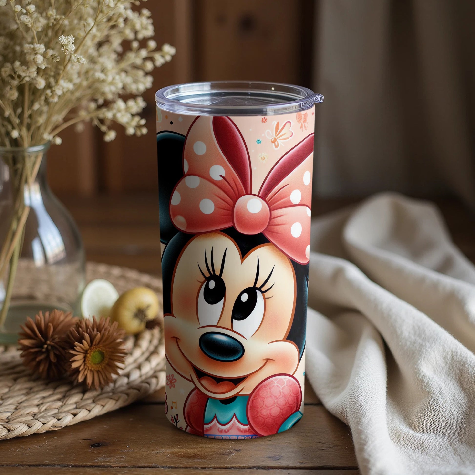 Cheerful Minnie Mouse Themed Tumbler for Beverages