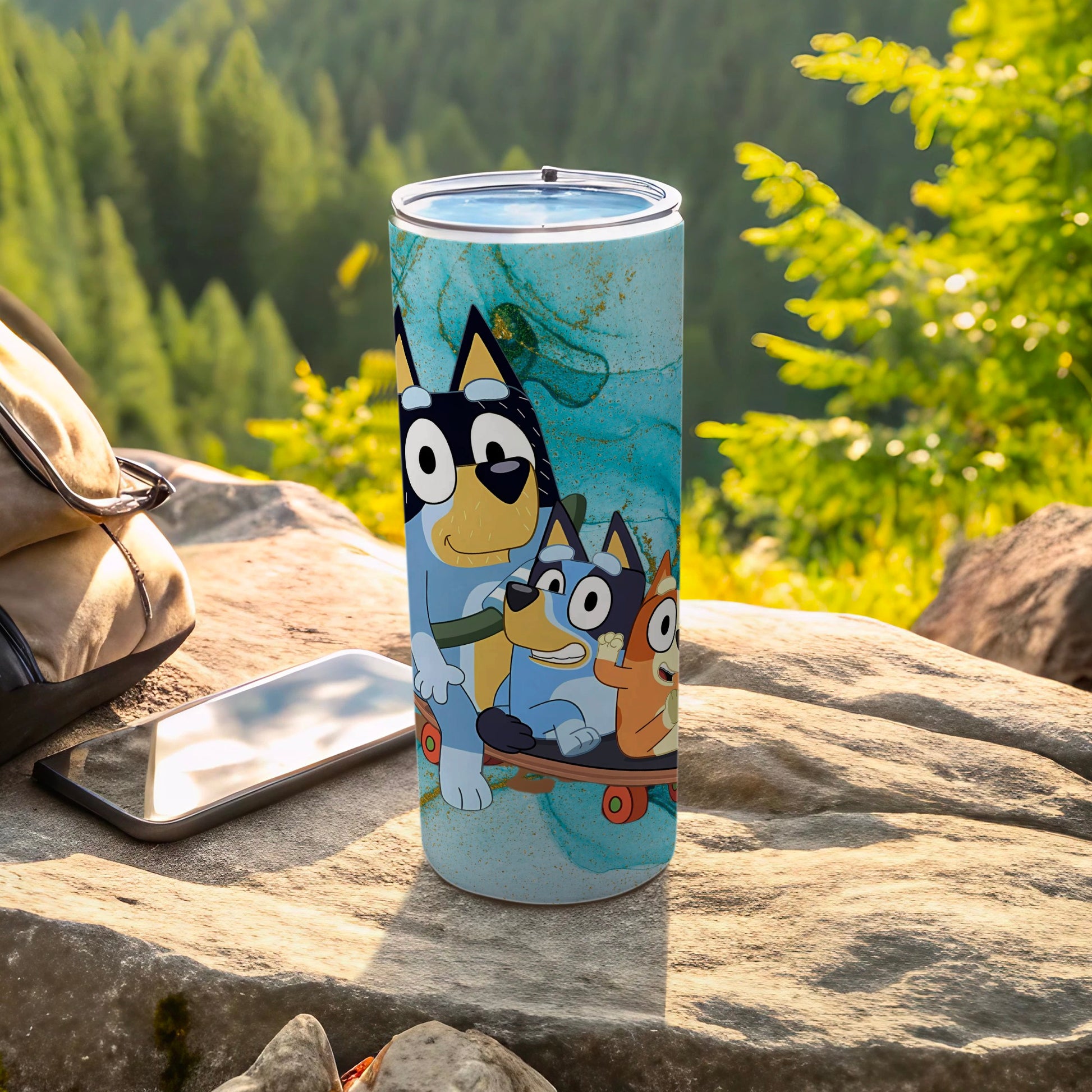 Cartoon Family Adventure Insulated Tumbler for Travel