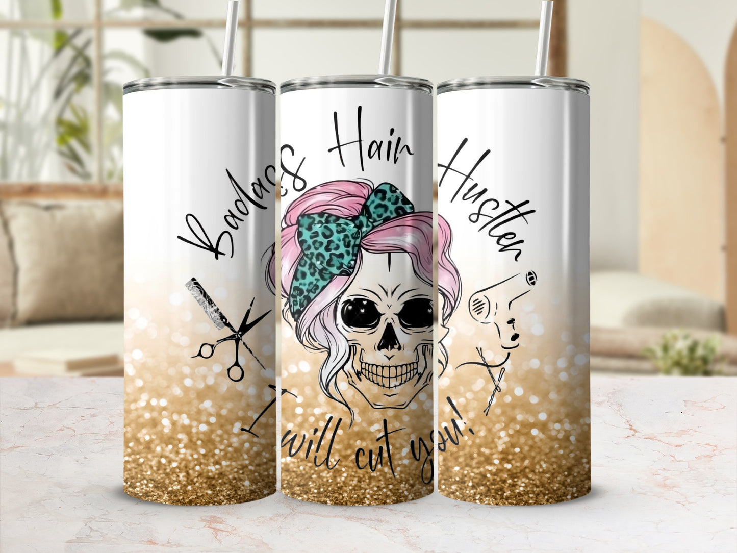 Badass Hair Hustler I Will Cut You Insulated Tumbler