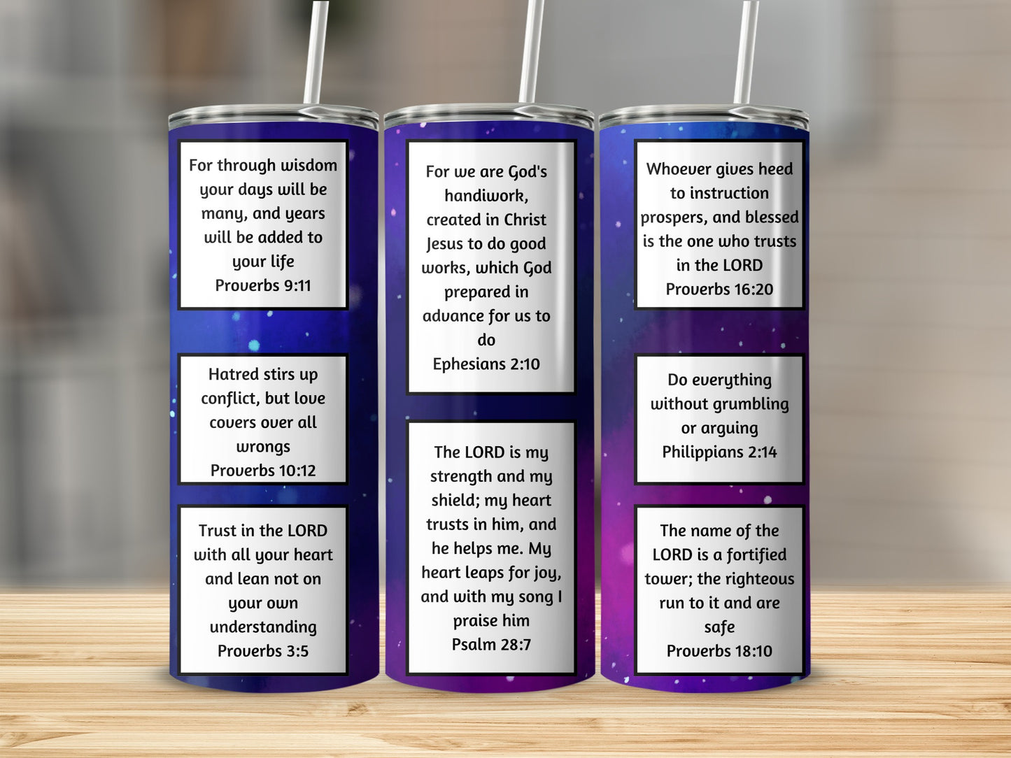 Inspirational Bible Verses Tumbler for Daily Motivation