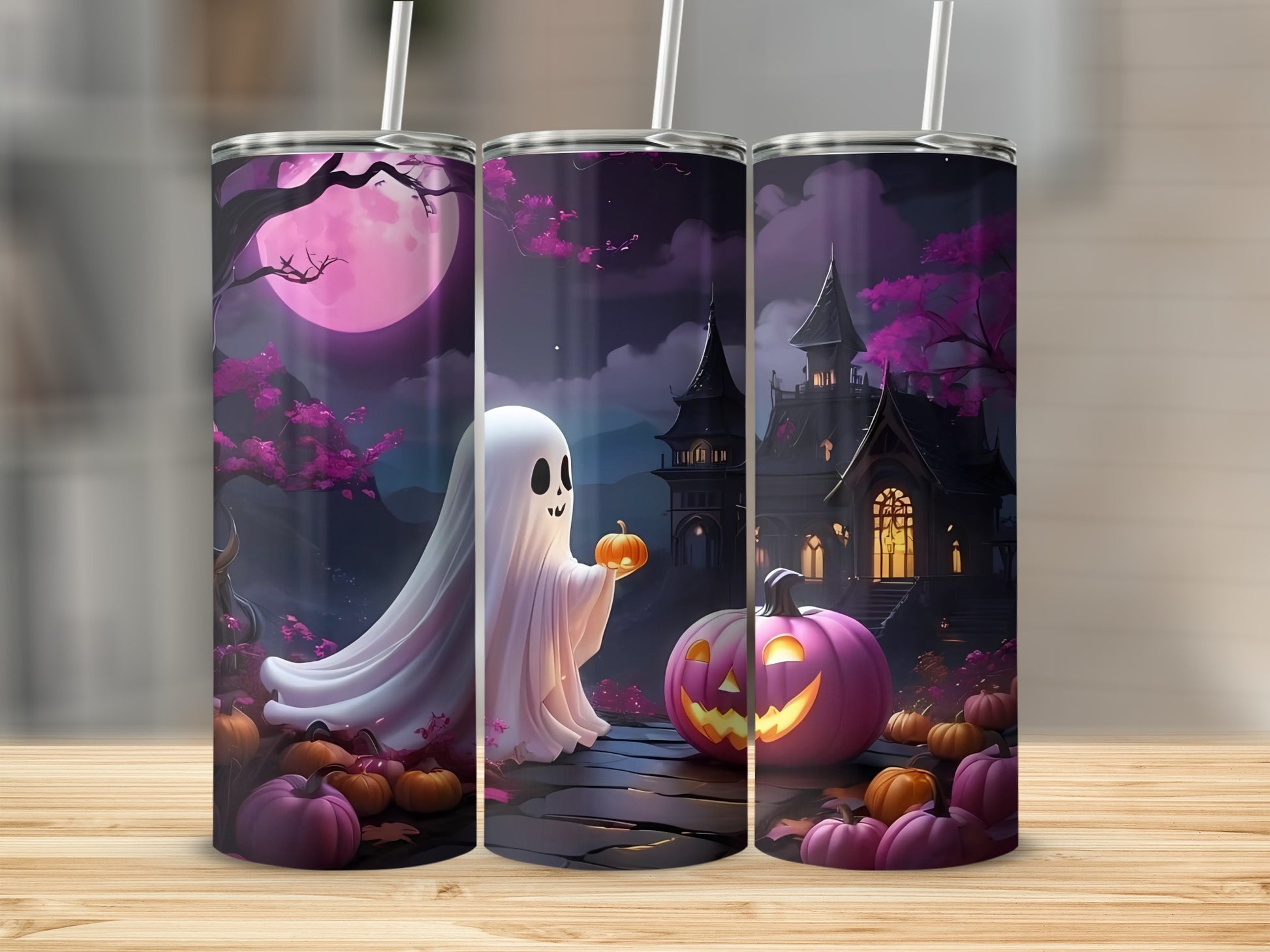 Enchanting Haunted House Ghost Halloween Tumbler