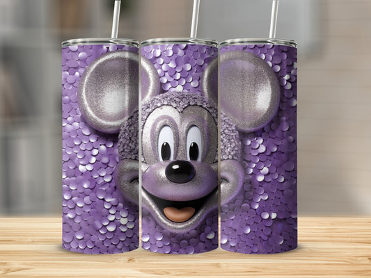Cute Mouse Purple Patterned Insulated Tumbler