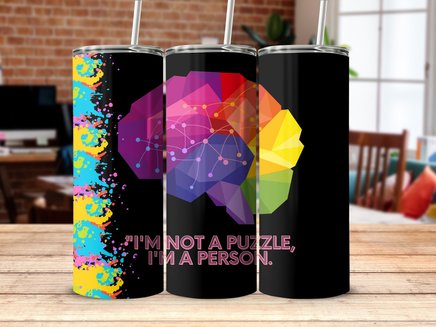 I'm Not a Puzzle I'm a Person Colorful Tumbler