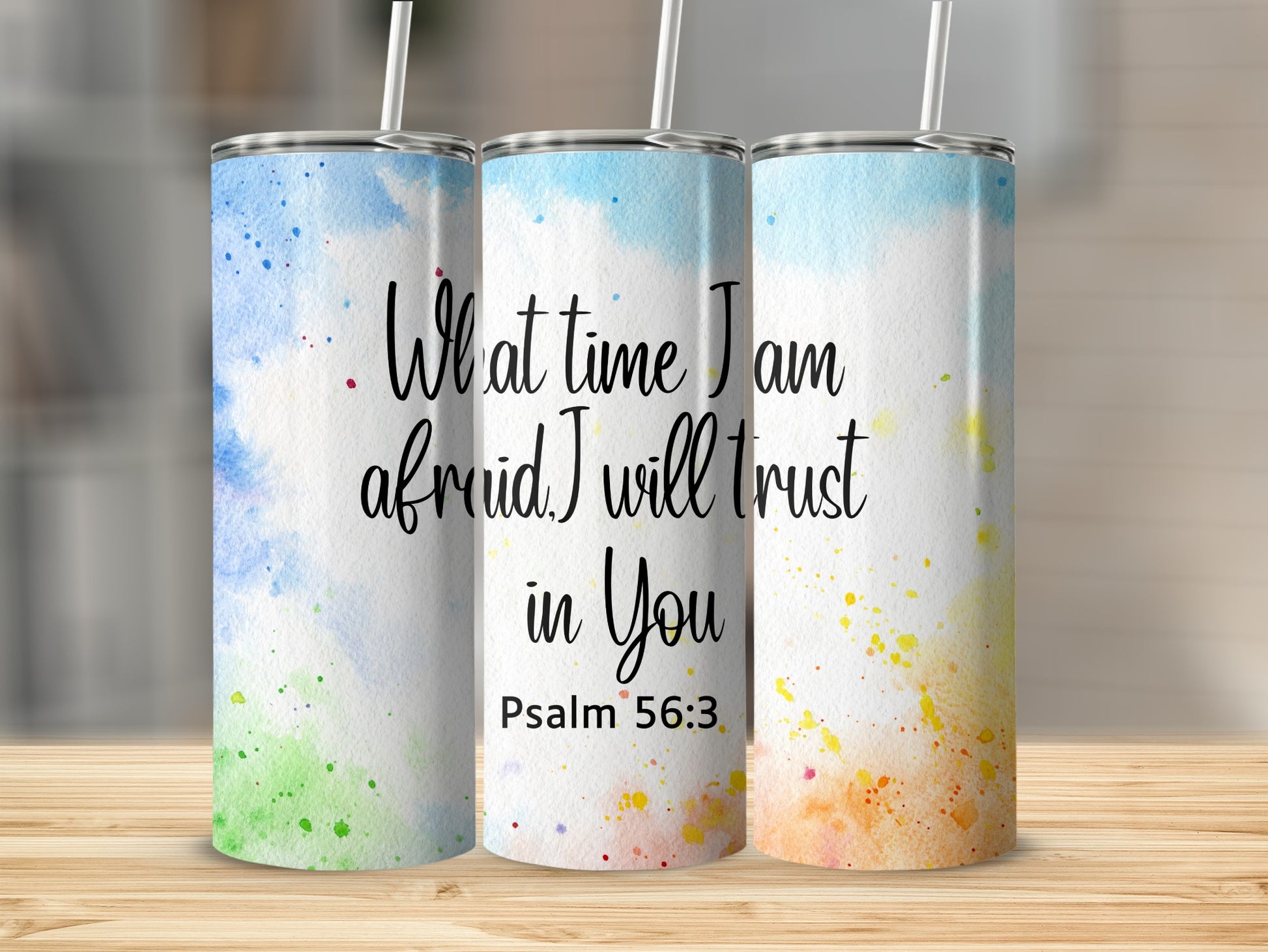 Colorful Biblical Quote Design Insulated Tumbler