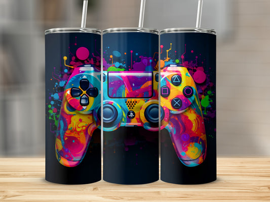 Colorful Gaming Controller Themed Tumbler Cup