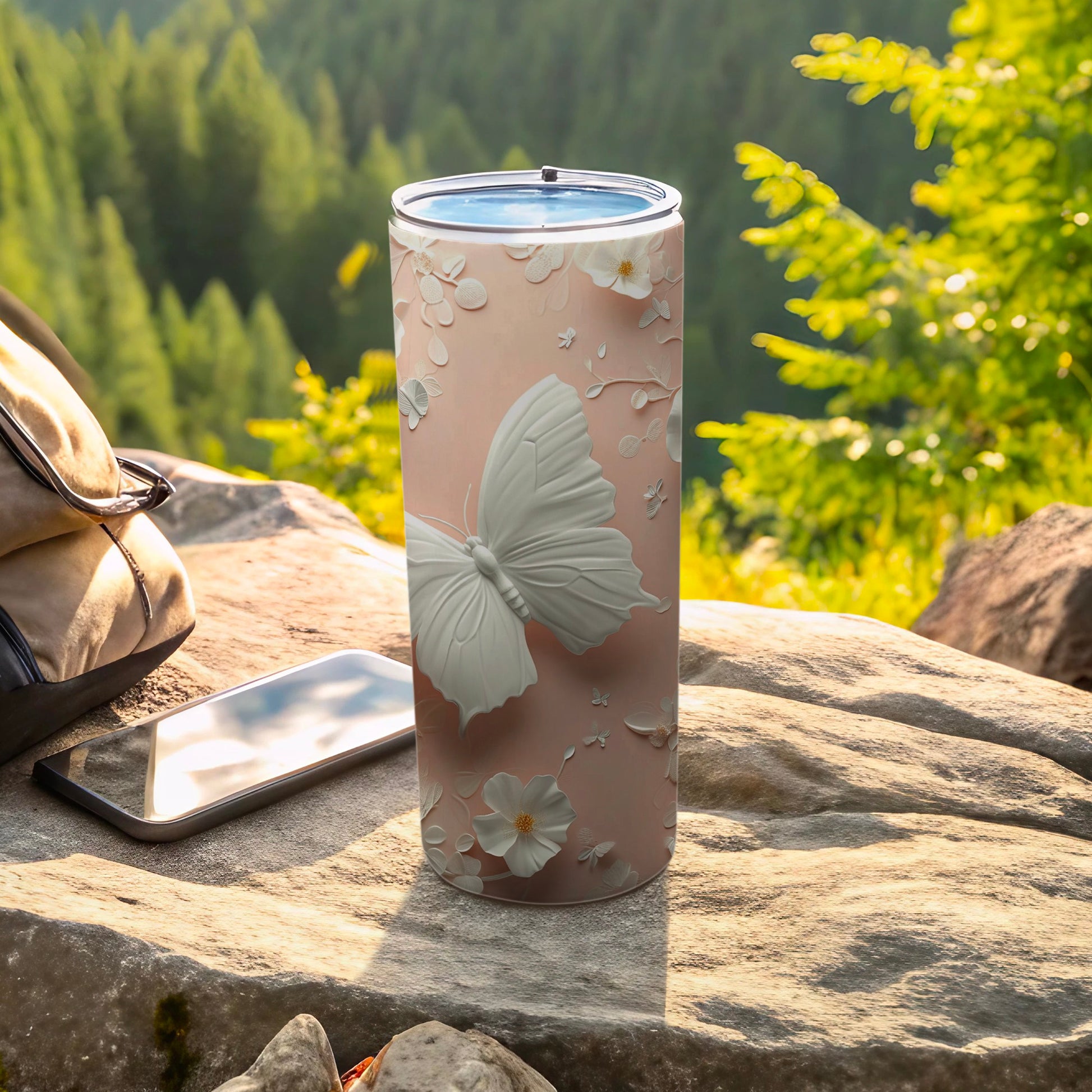 Pink Embossed Butterfly Floral Design Drinkware product type
tumbler, butterfly, floral, pink, embossed, drinkware, beverage, nature, outdoor, portable, cup, pattern, elegant, delicate, whitebutterfly, travel, hydration, artfuldesign, gardentheme, uniquegift