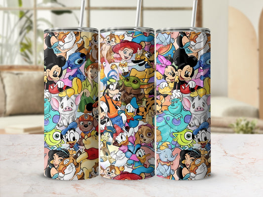 Colorful Cartoon Characters Insulated Tumbler Cup