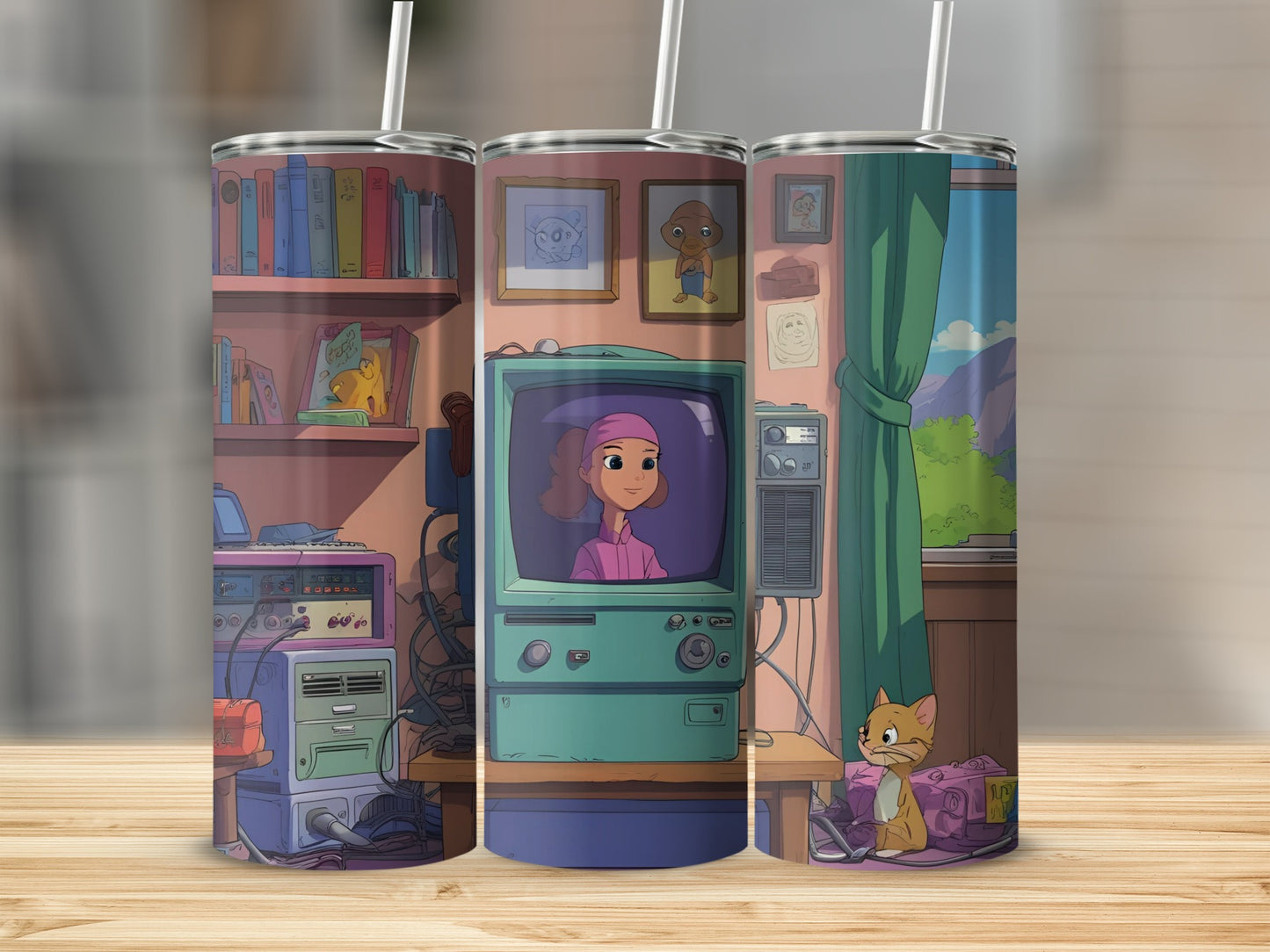 Vintage Animated TV Show Character Tumbler Set