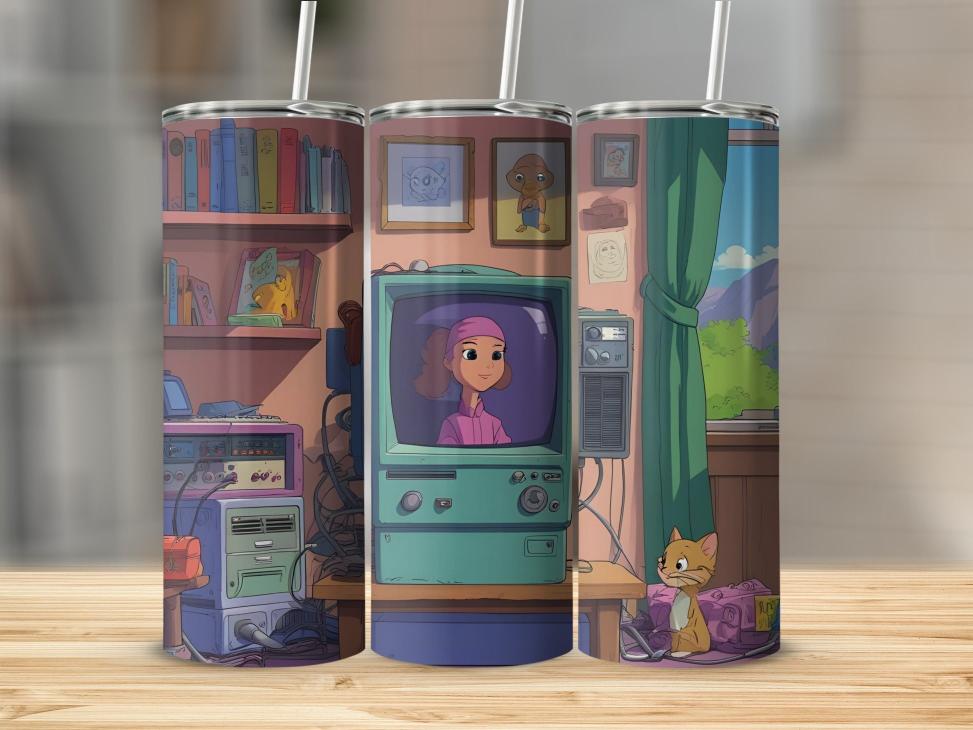 Vintage Animated TV Show Character Tumbler Set