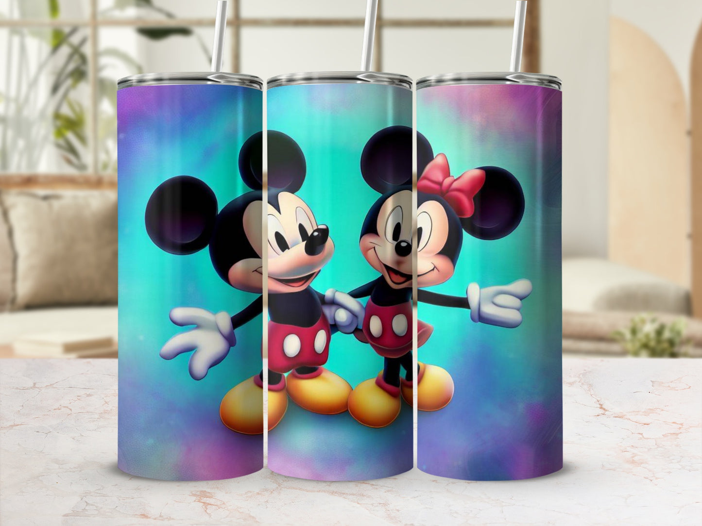 Mickey and Minnie Mouse Decorated Tumbler Product