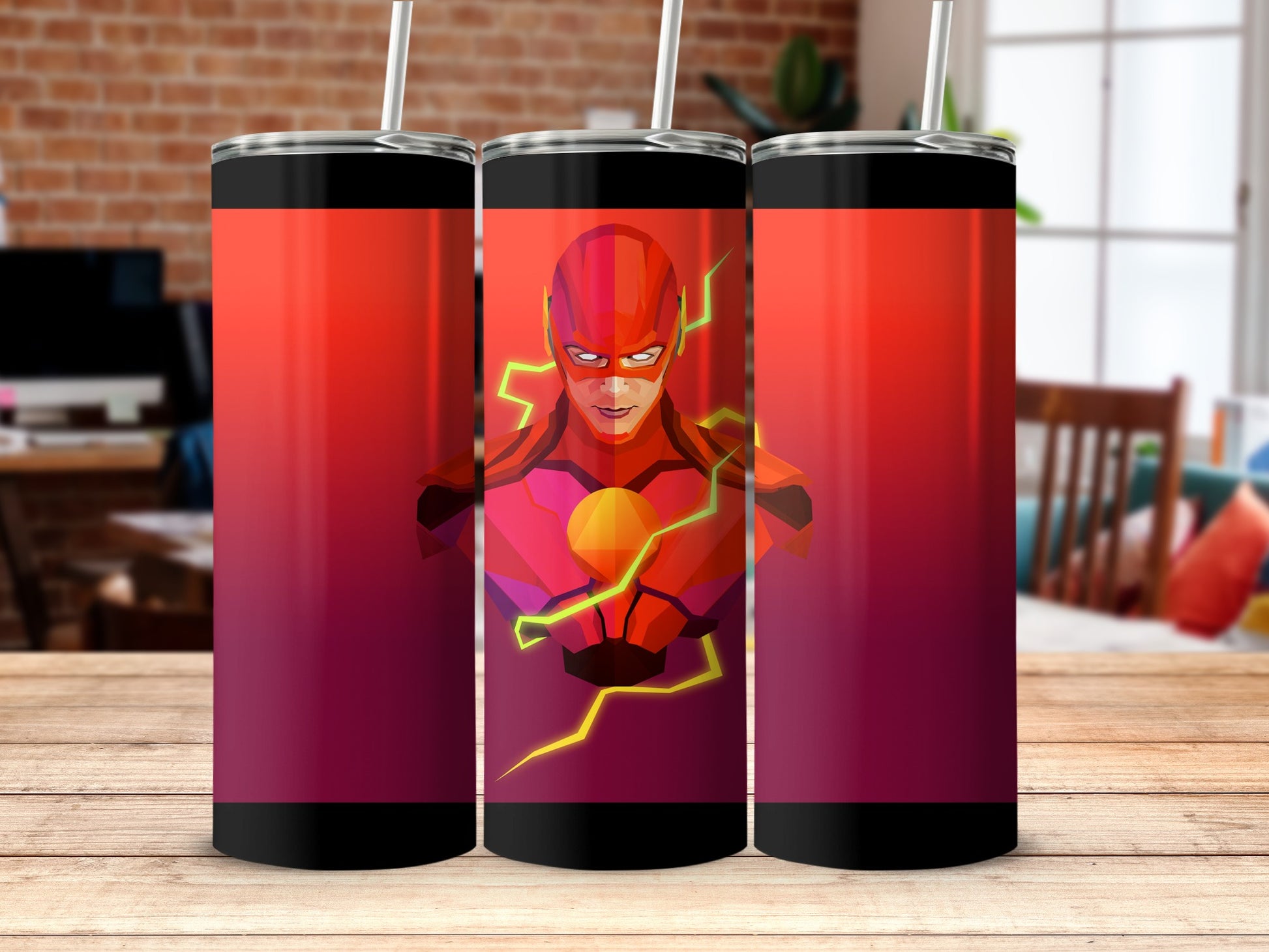 The Flash Geometric Art Character Lightning Tumbler product type