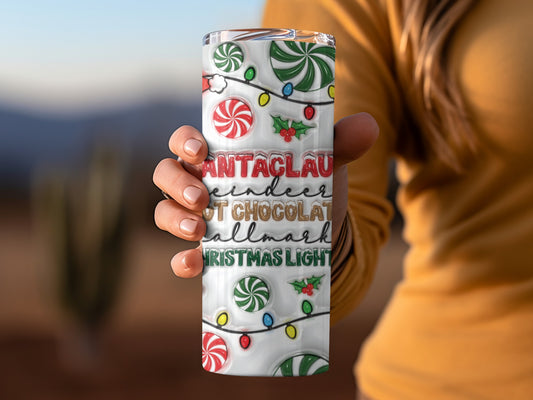 Santaclaus Hot Chocolate Hallmark Christmas Lights Tumbler