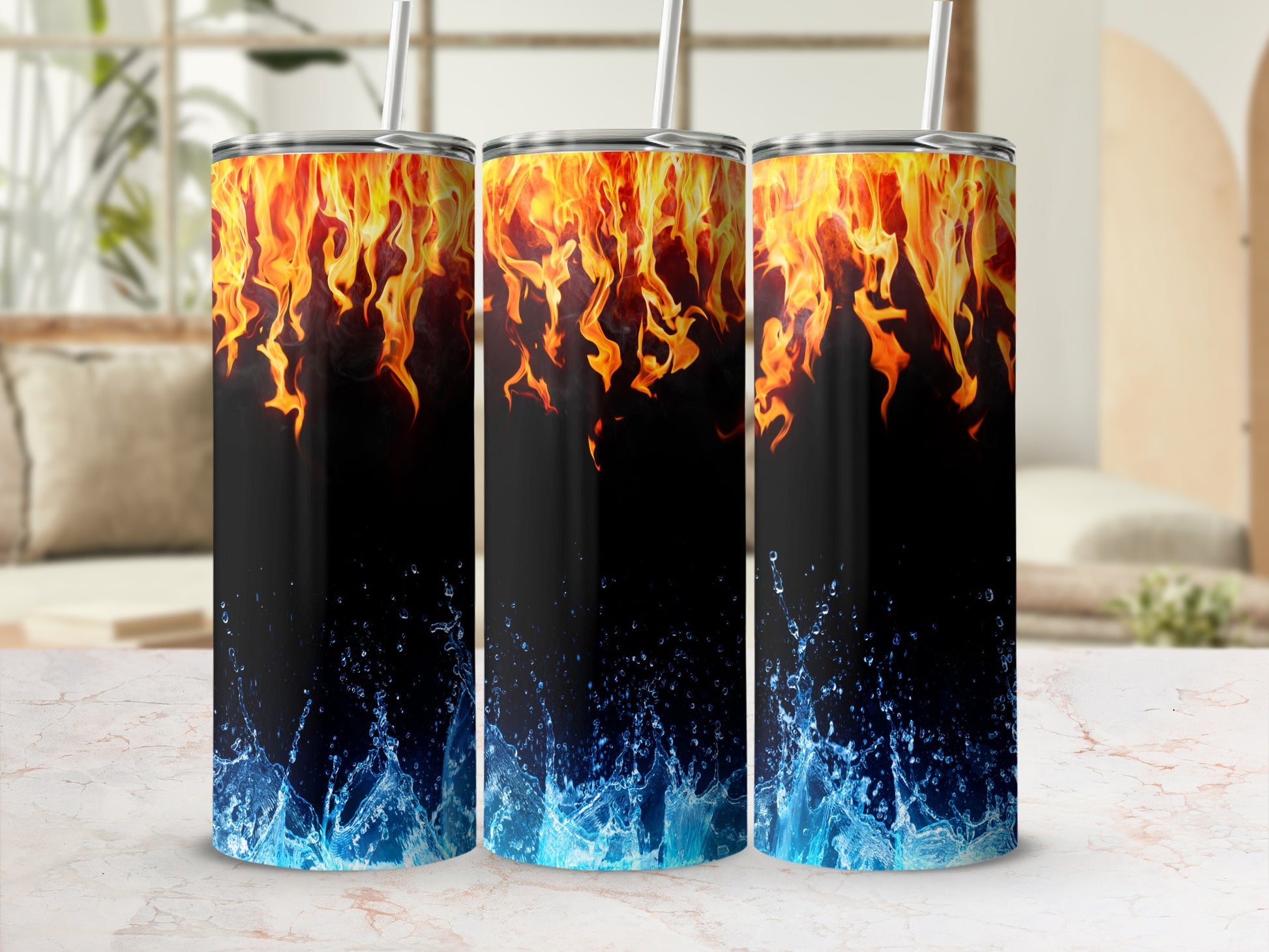 Hot Fire Cool Water Vibrant Design Tumbler product type