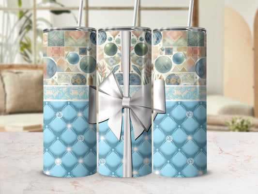 Elegant Quilted Diamond Geometric Patterned Tumbler product type