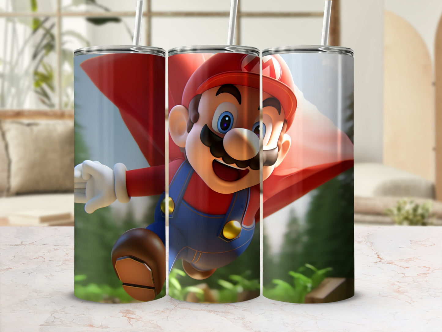 Super Mario Character Tumbler with Straw Tumbler