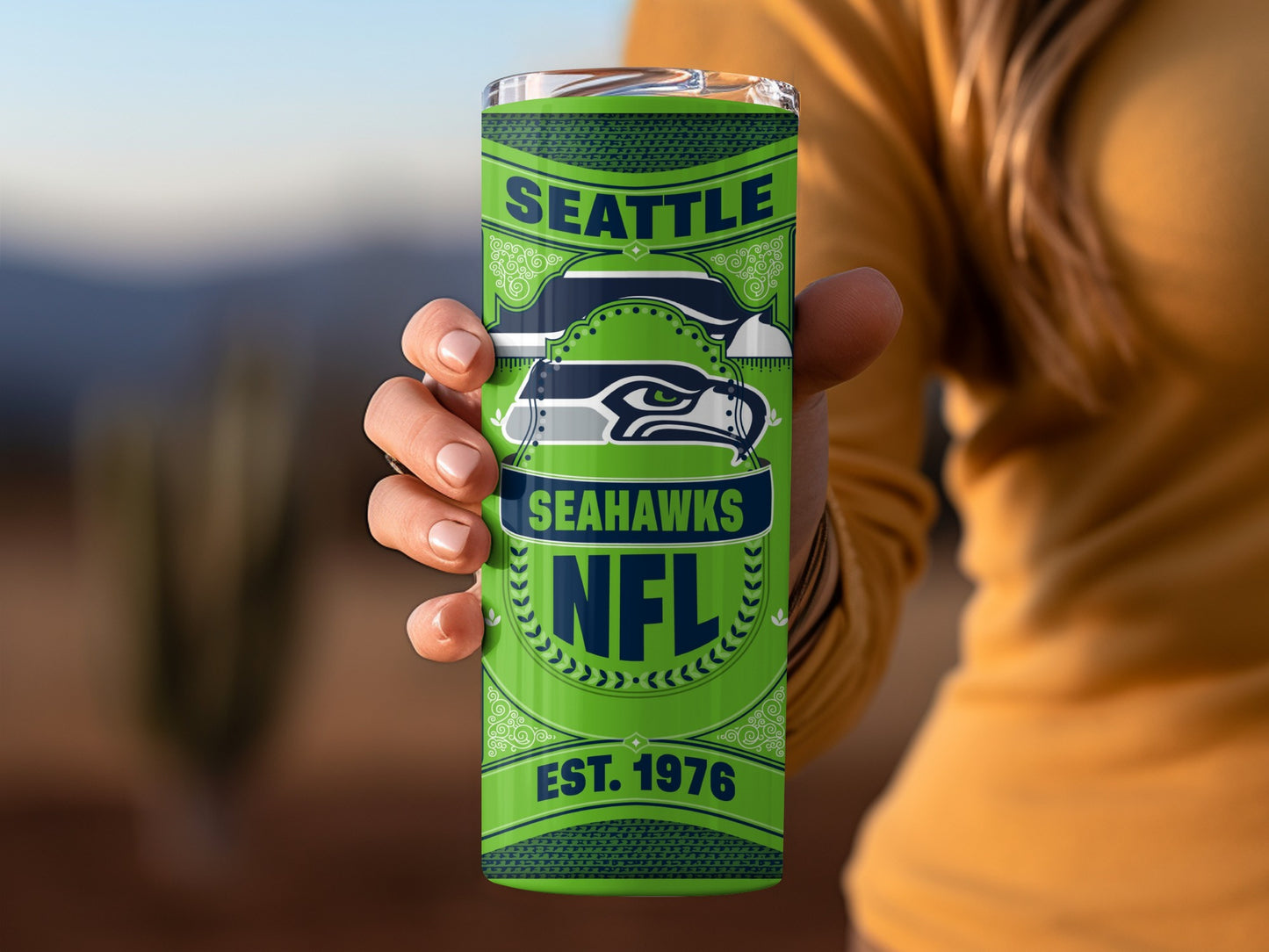 Seattle Seahawks NFL Est 1976 Sports Team Logo Tumbler