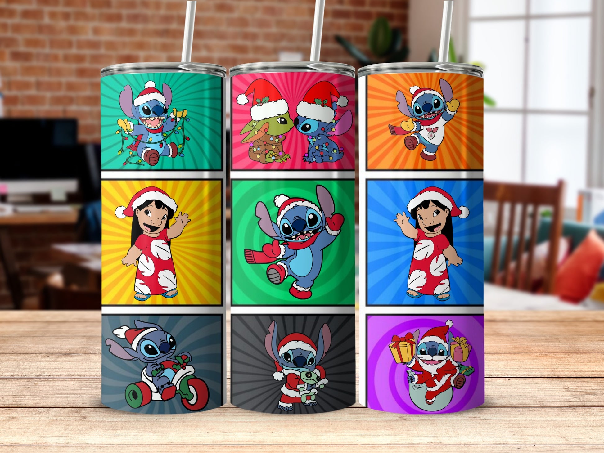 Festive Cartoon Character Stainless Steel Tumblers