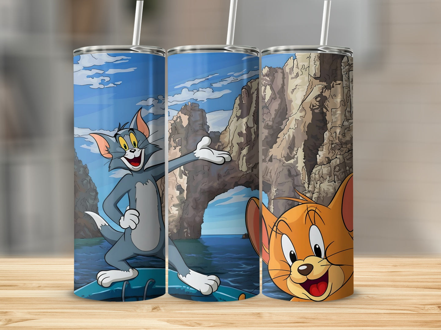 Tom and Jerry on Adventure Coastal Tumbler Cups