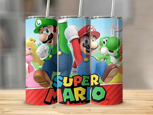 Super Mario Characters Tumbler with Straw 20 oz
