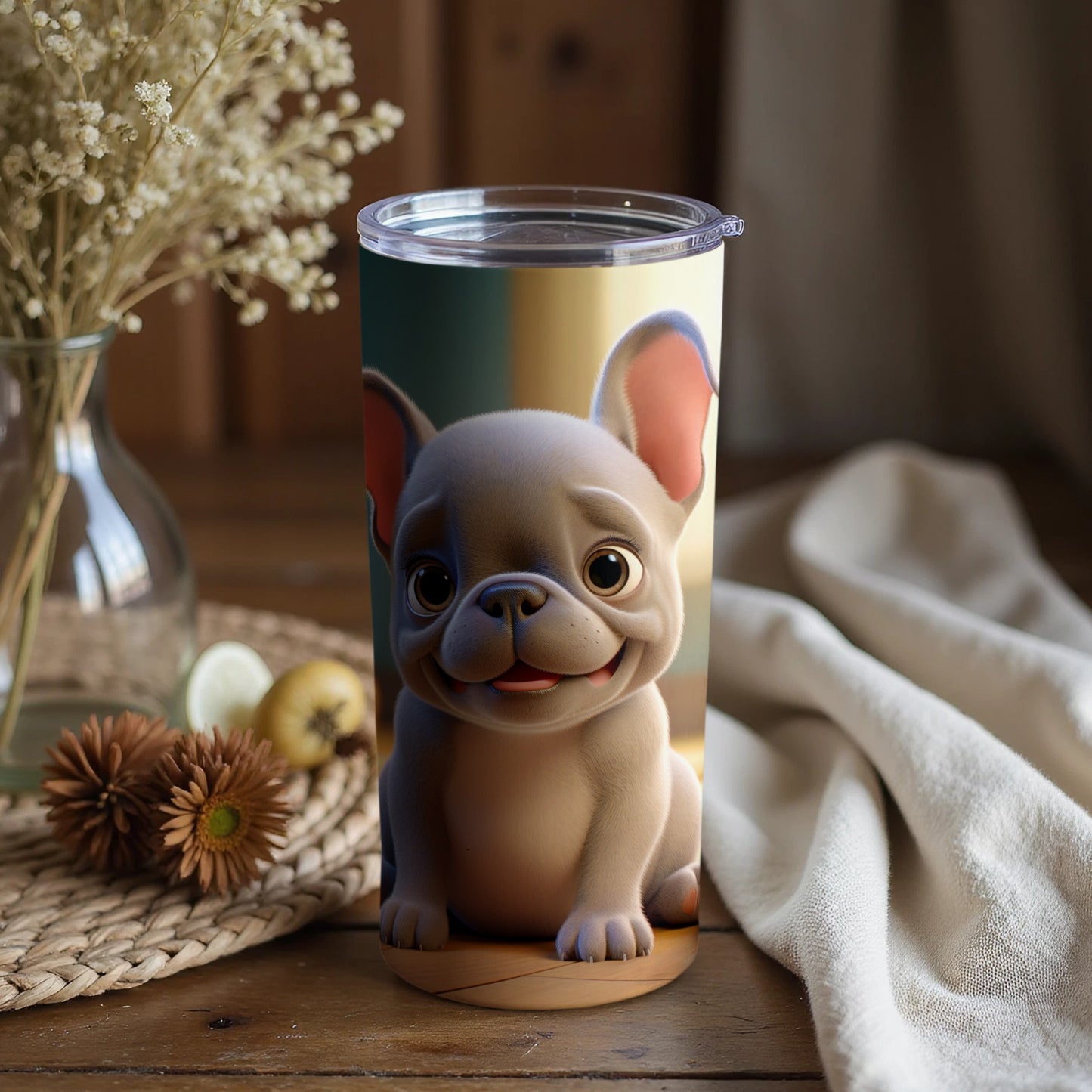 Adorable French Bulldog Illustration Tumbler