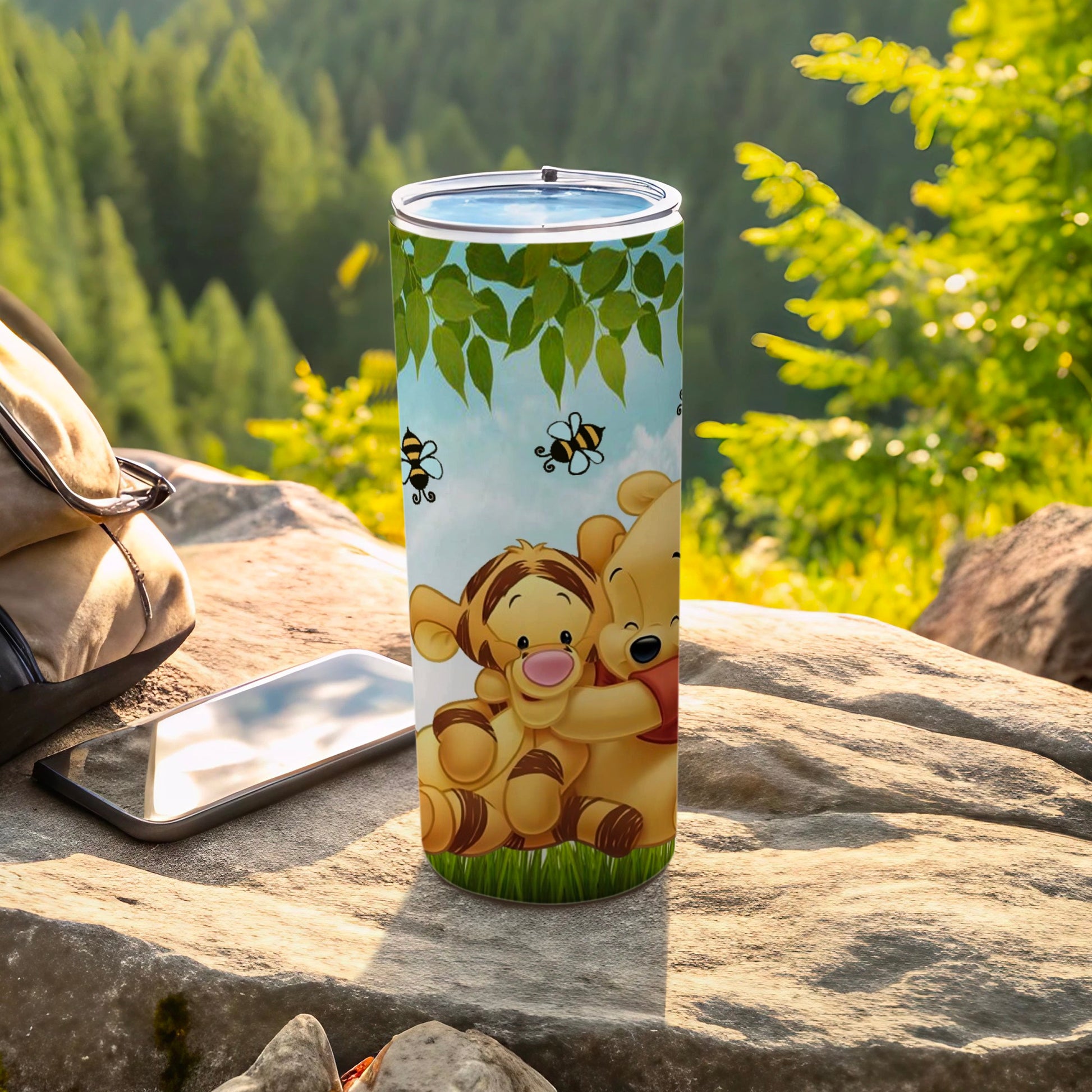 Cute Cartoon Forest Scene Insulated Tumbler Cup