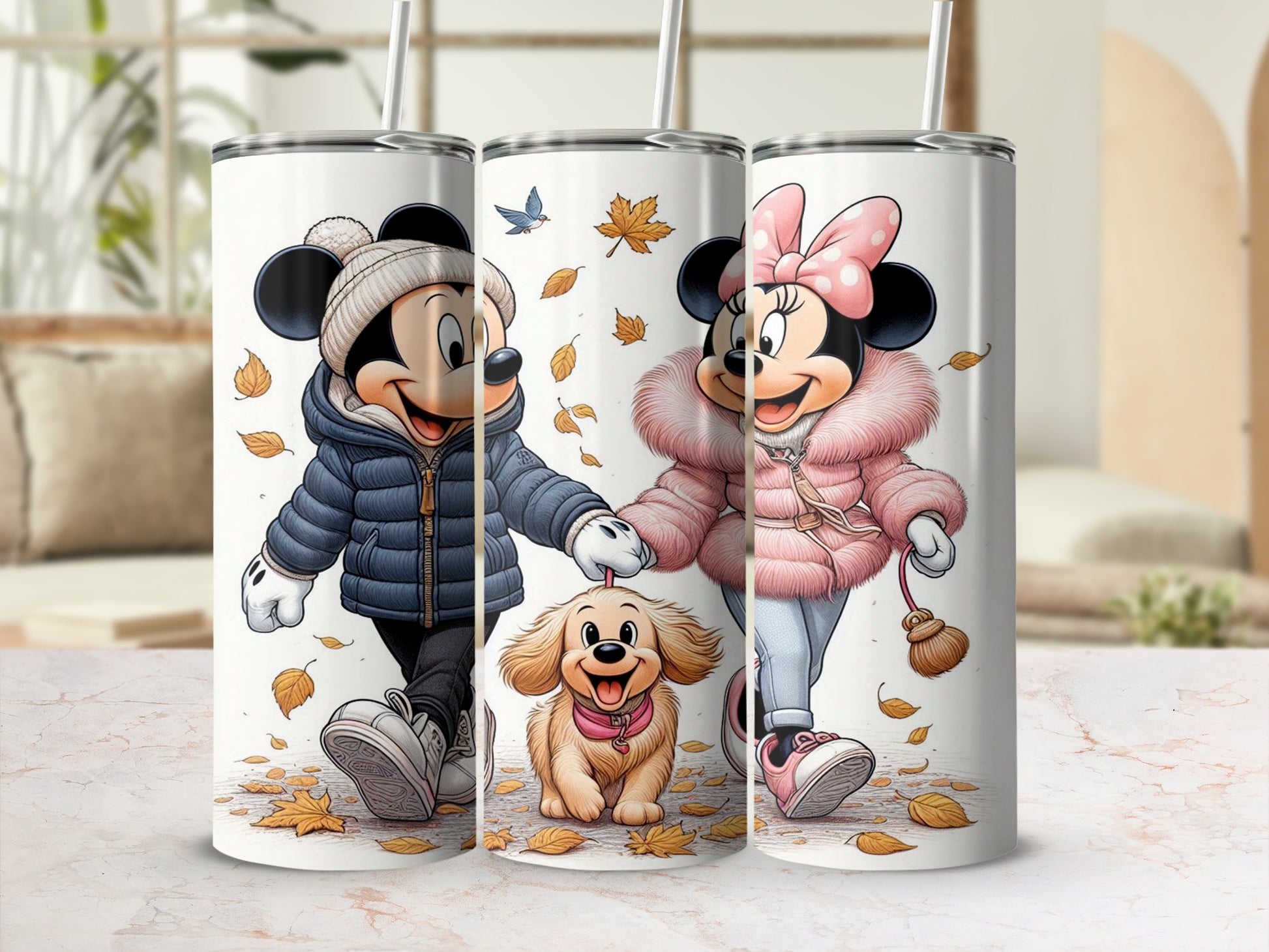 Cute Cartoon Characters With Dog Design Tumbler