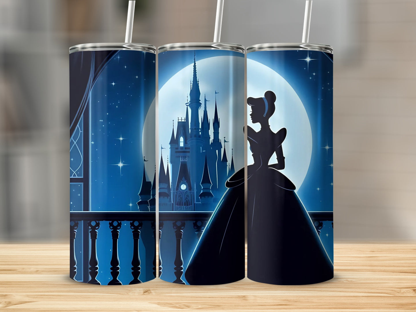 Fairy Tale Princess Midnight Castle Tumbler Cup