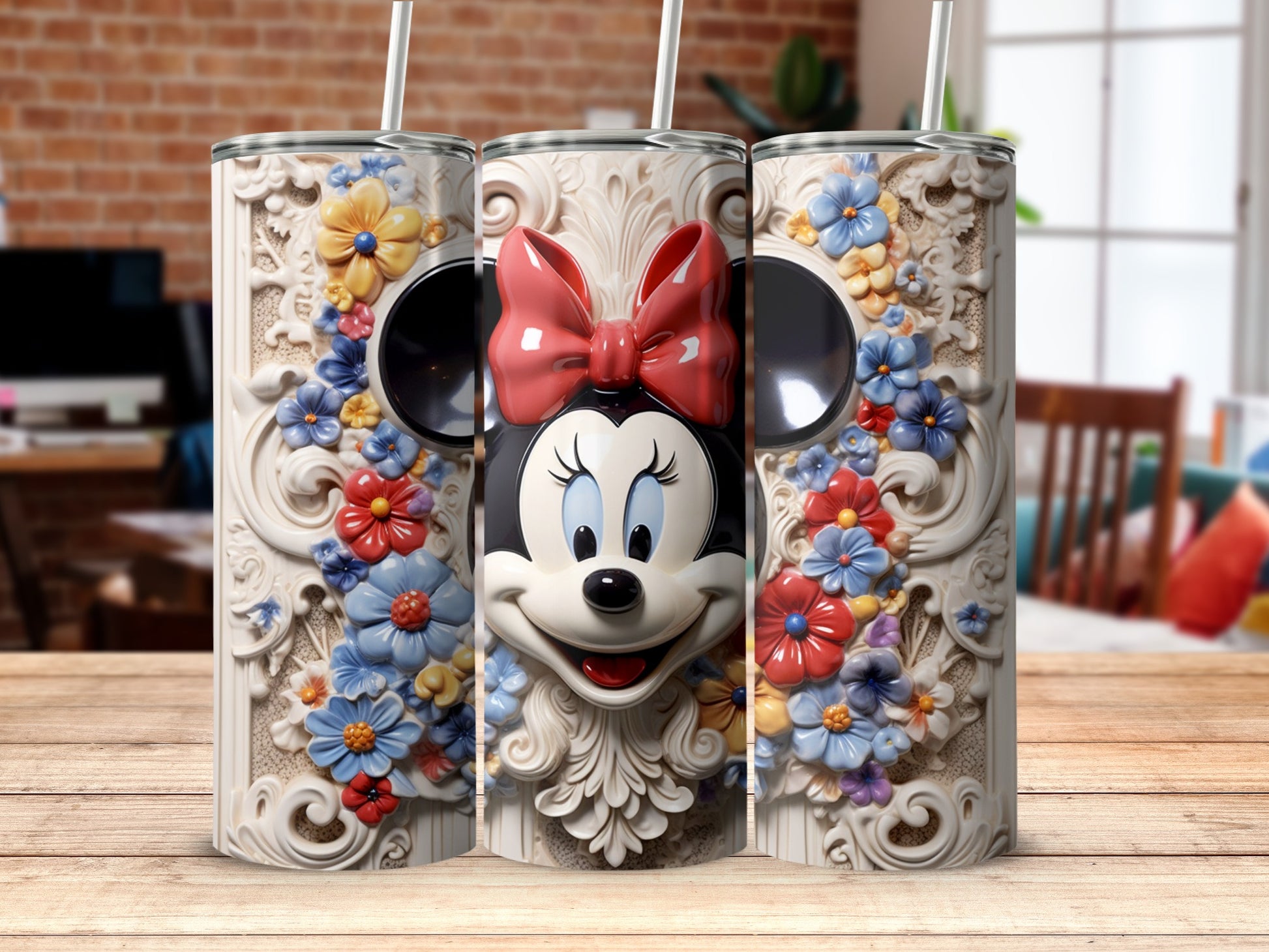 Minnie Mouse Floral Theme Tumbler Décor Product