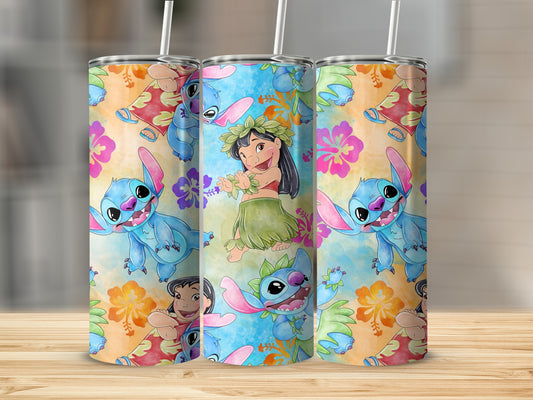 Colorful Cartoon Characters Design Drink Tumbler