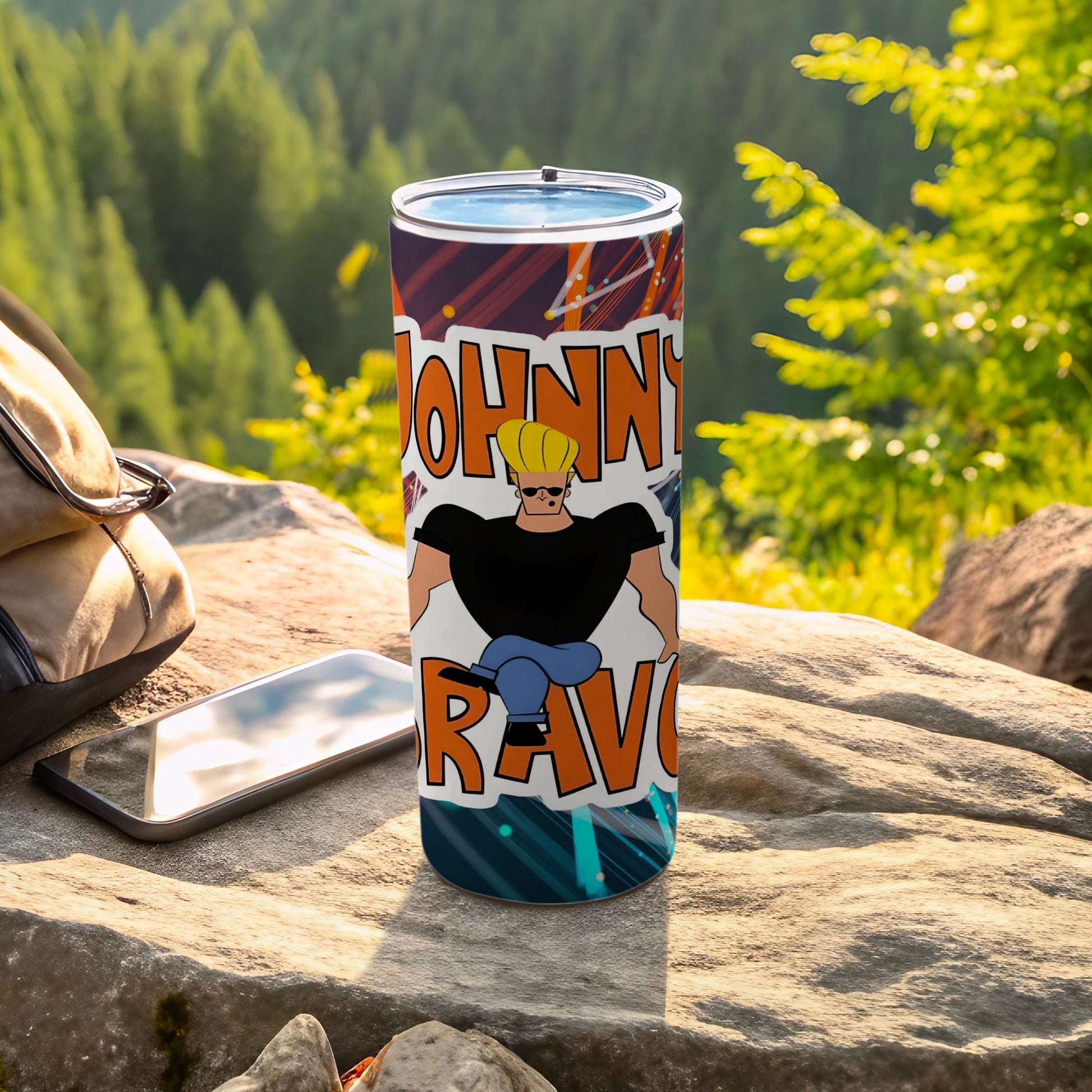 Johnny Bravo Cartoon Character Travel Tumbler