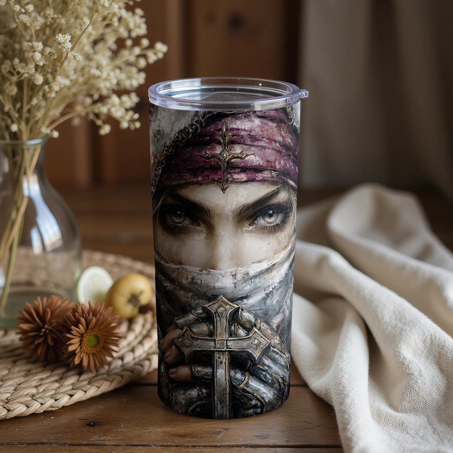 Mysterious Eyes Cross Emblem Insulated Tumbler