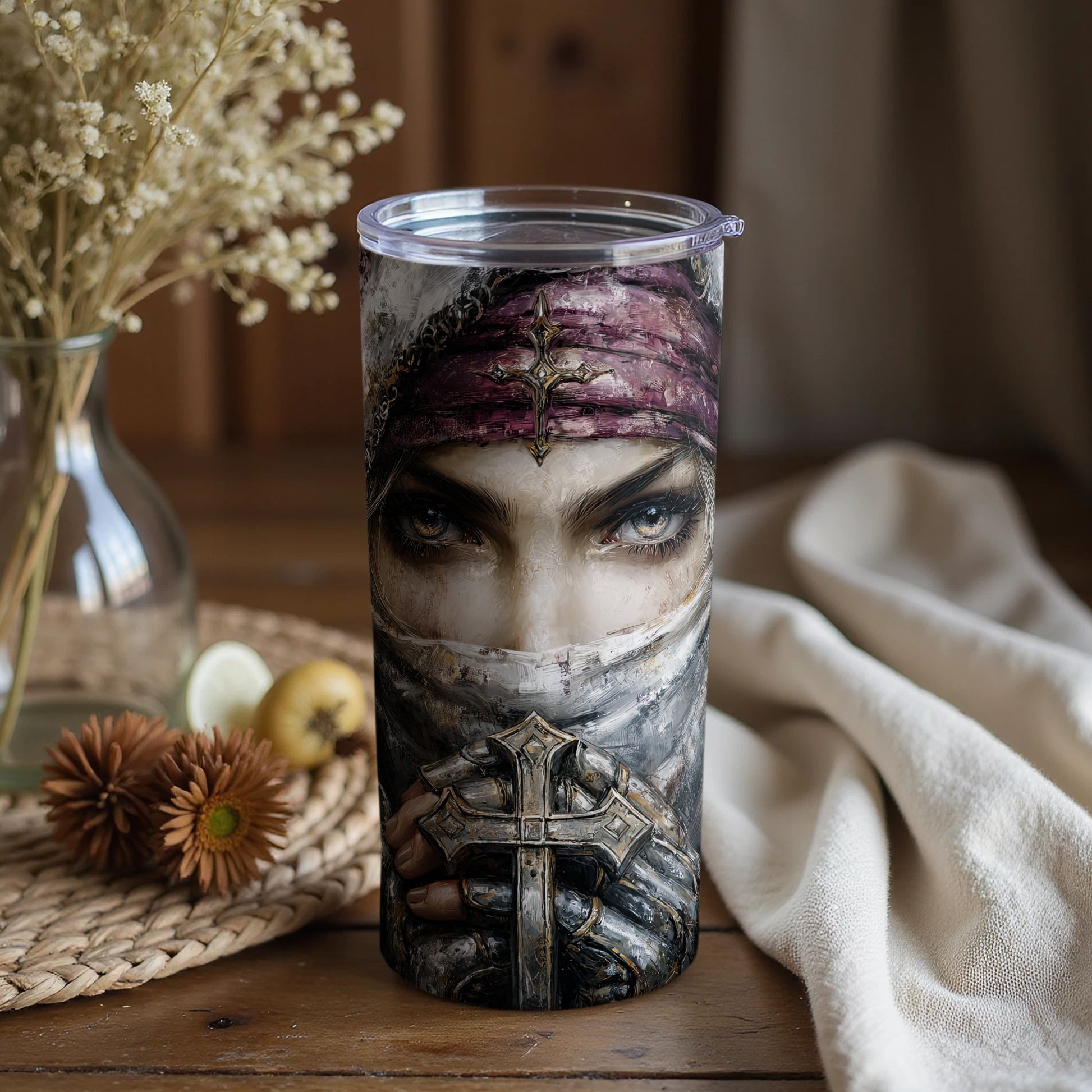 Mysterious Eyes Cross Emblem Insulated Tumbler