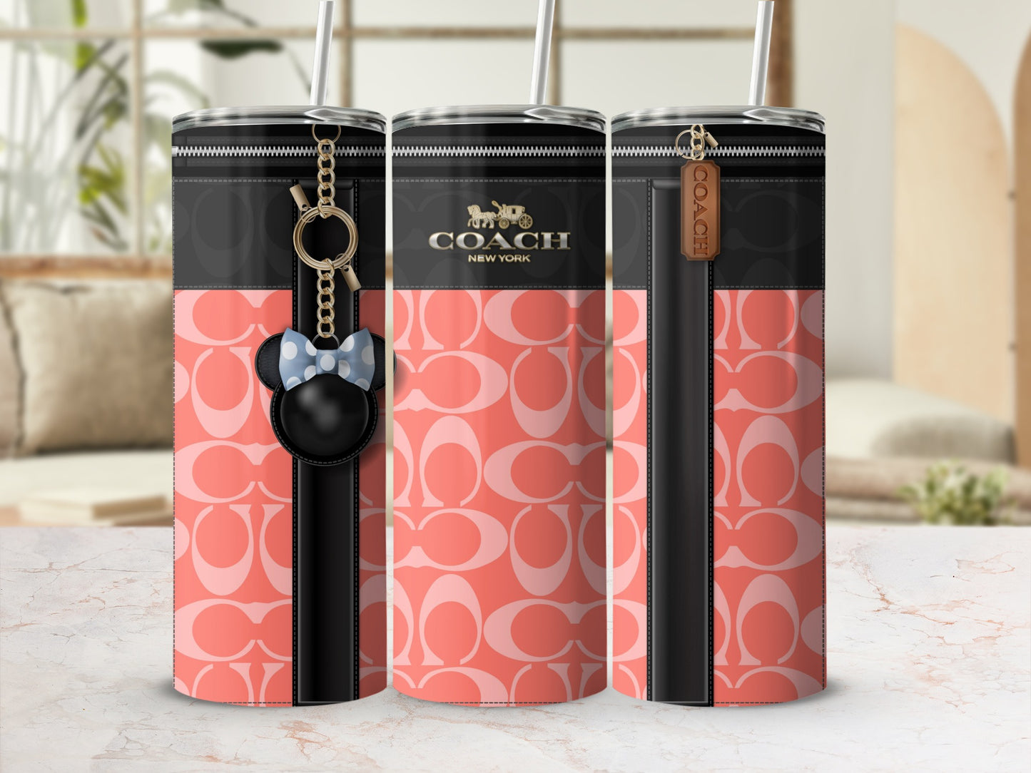 Stylish Coach New York Tumbler with Minnie Mouse Design