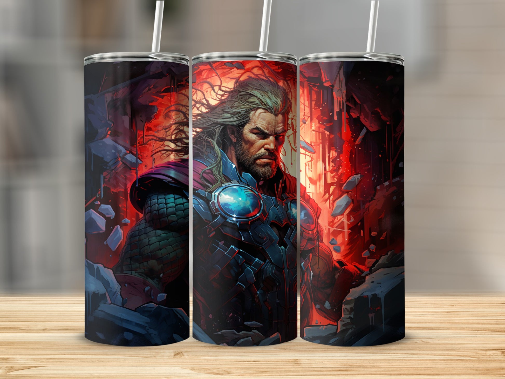 Marvel-Inspired Heroic Art Stainless Steel Tumbler