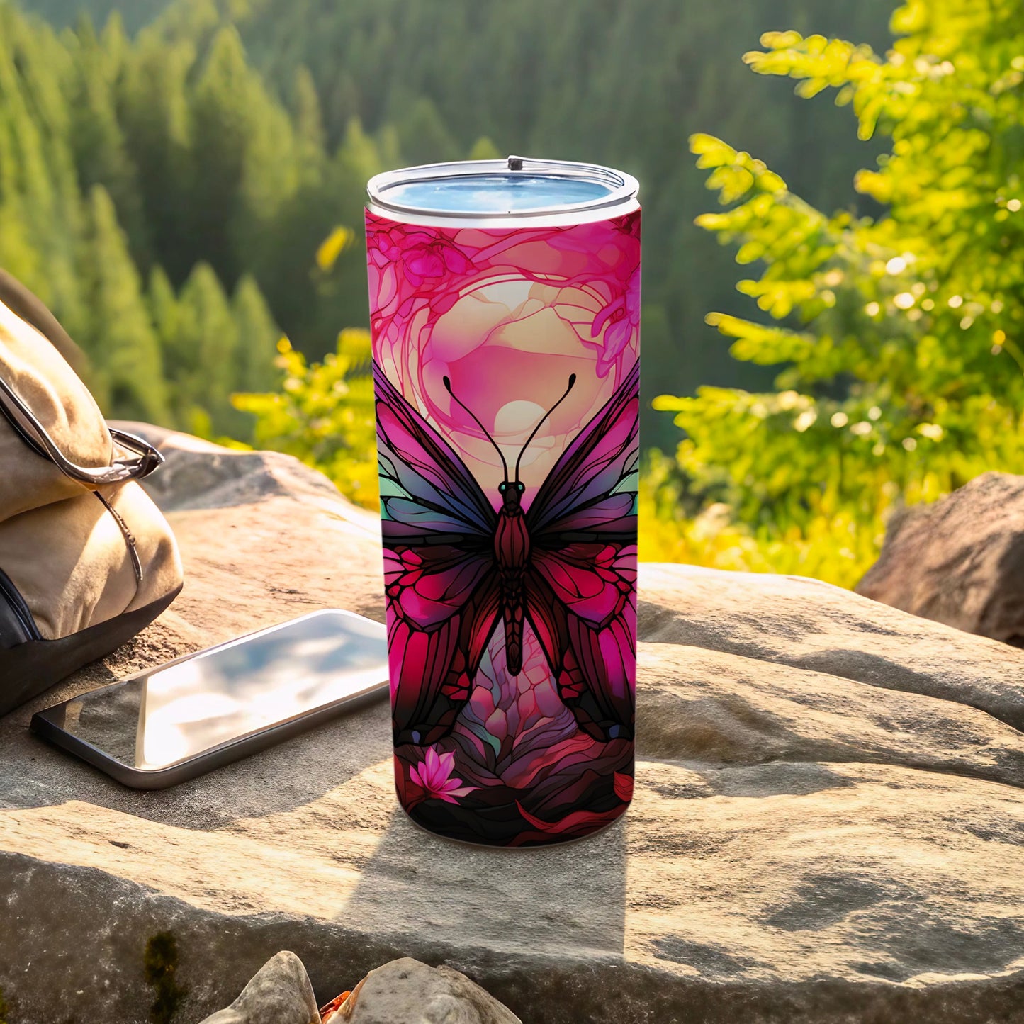 Butterfly Artwork Insulated Tumbler for Outdoor Adventures