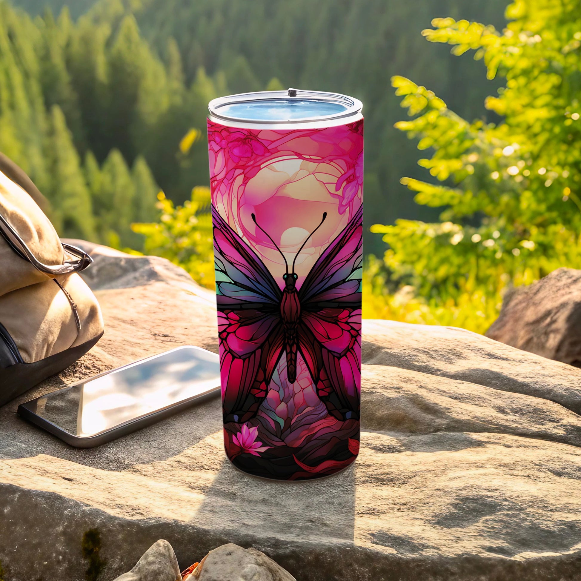 Butterfly Artwork Insulated Tumbler for Outdoor Adventures