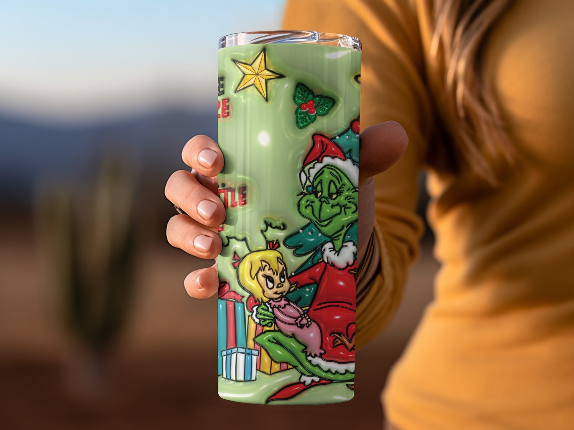 Holiday Grinch and Cindy Lou Tumbler Cup Christmas Gift