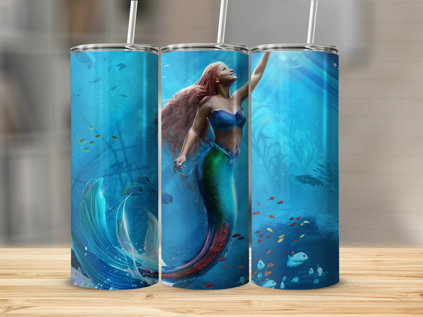 Underwater Mermaid Scene Insulated Travel Tumbler