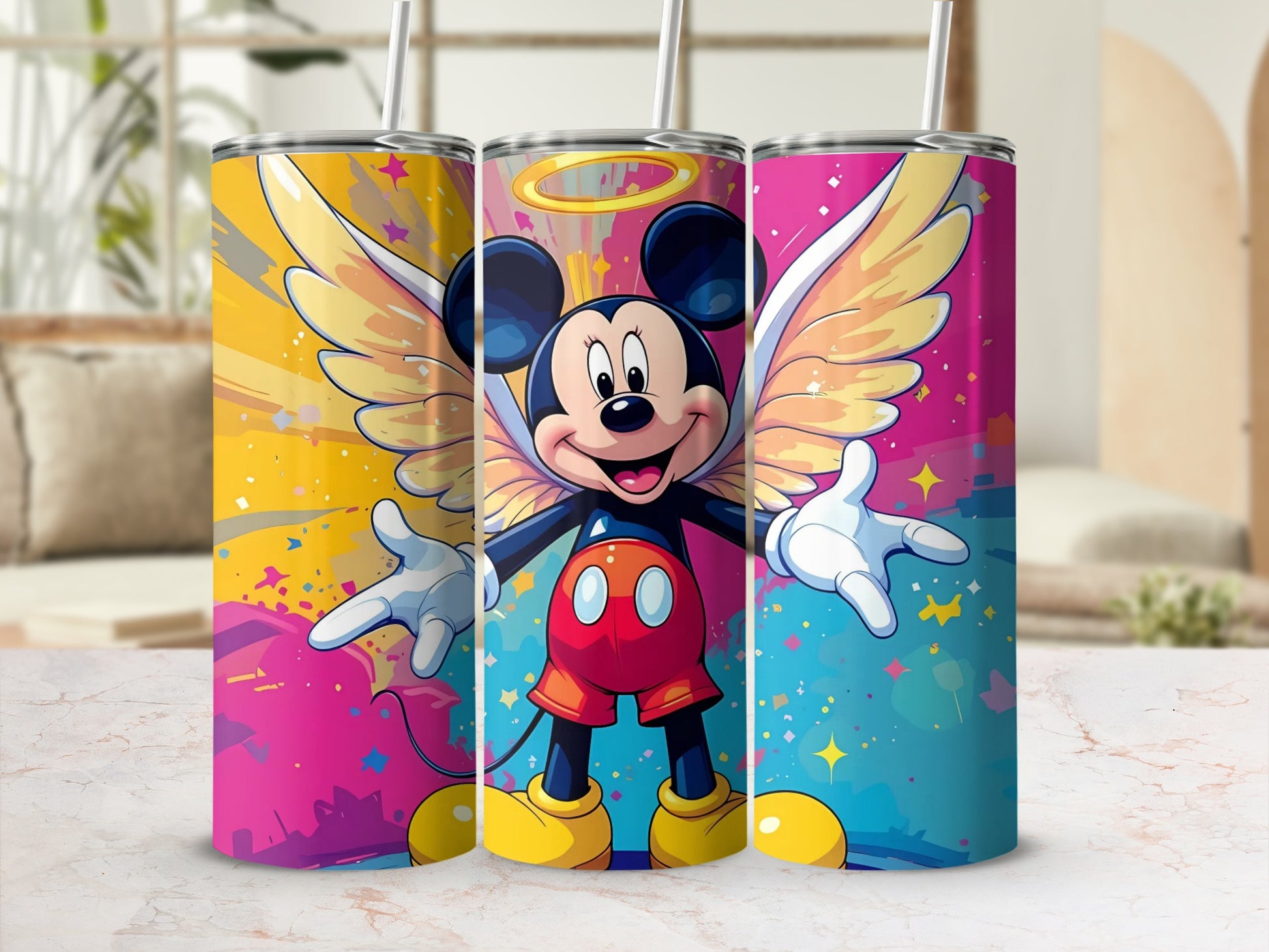 Angelic Cartoon Character Colorful Design Tumbler