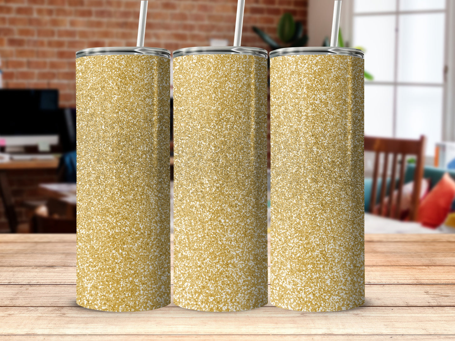 Glittery Gold Sparkle Tall Skinny Tumbler product