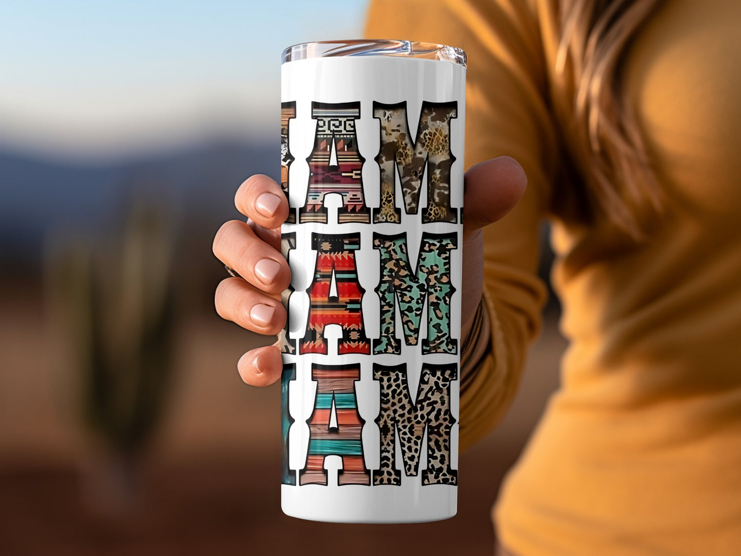 I Am I Am I Am Pattern Insulated Tumbler Cup