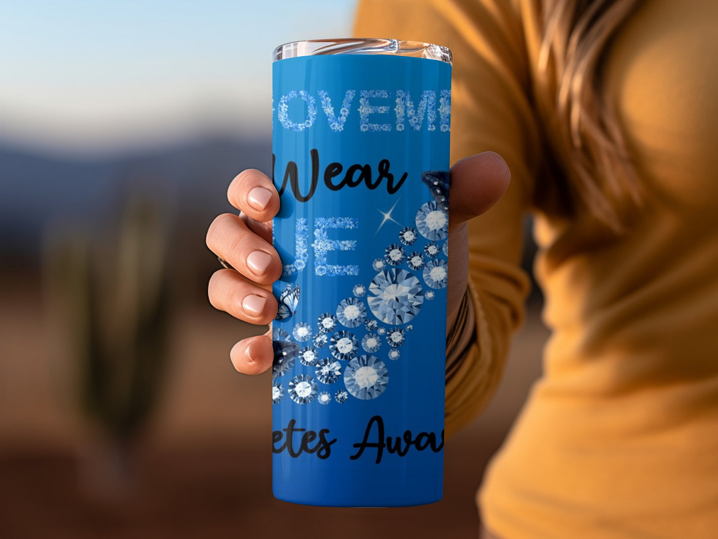 Love Me Wear Me Blue Sparkling Travel Mug