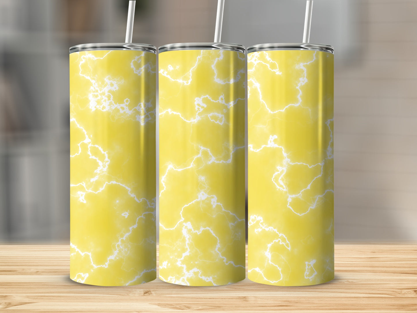 Yellow Electricity Bolts Seamless Pattern Texture Tumblers