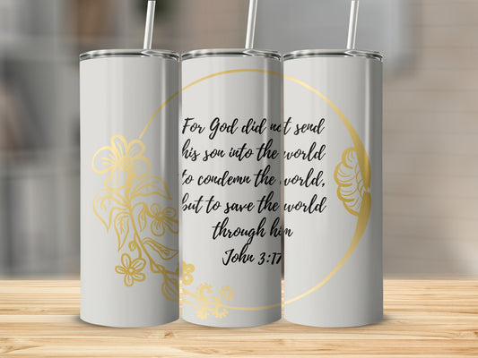 Inspirational Christian John 3:17 Insulated Tumbler