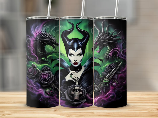 Gothic Villain and Dragon Art Stainless Steel Tumbler