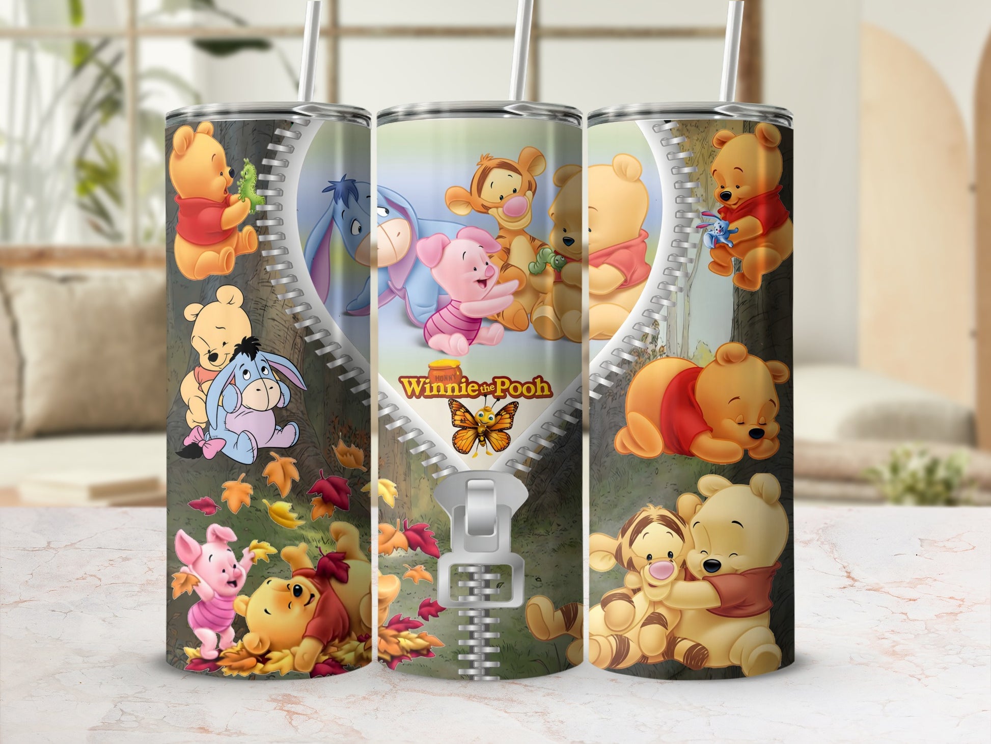 Winnie the Pooh Characters Design Tumbler