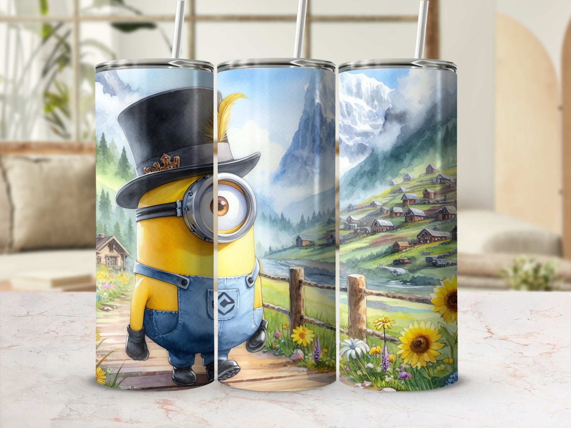 Fun Minion in Countryside with Hat Tumbler