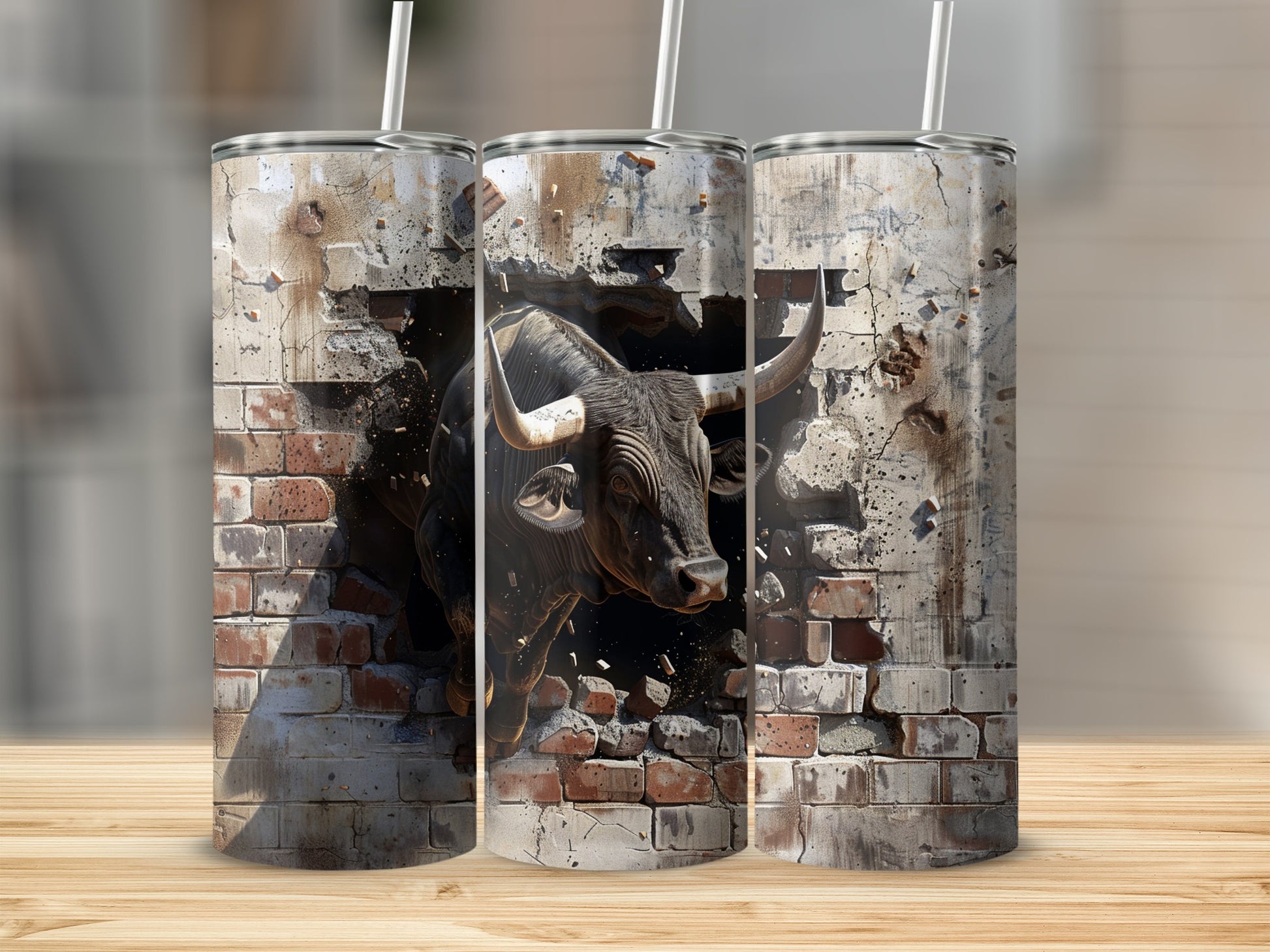 Powerful Bull Breaking Brick Wall Design Tumbler product type
Bull, Ox, Bovine, Animal, Power, Strength, Charging Bull, Brick Wall, Breaking Wall, Destruction Art, Tumbler, Drinkware, Custom Design, Unique Gift, Wildlife Art, Farm Animal, Rustic Design, Aggressive Bull, Taurus, Beverage Container